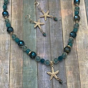 Handcrafted Blue Crystal Set